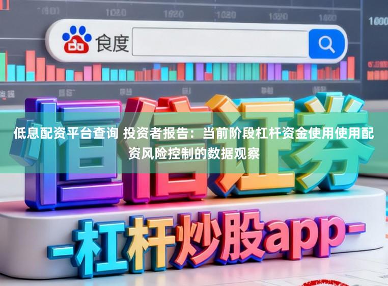 低息配资平台查询 投资者报告：当前阶段杠杆资金使用使用配资风险控制的数据观察